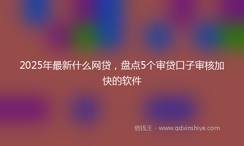 2025年最新什么网贷，盘点5个审贷口子审核加快的软件