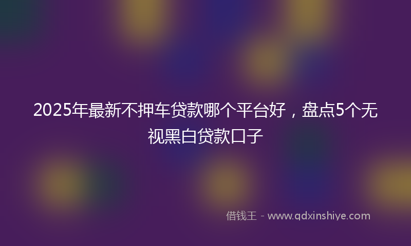 2025年最新不押车贷款哪个平台好，盘点5个无视黑白贷款口子
