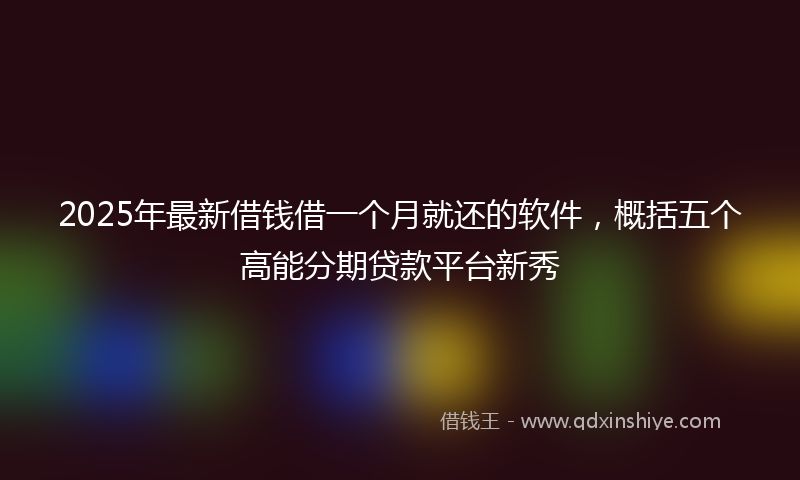 2025年最新借钱借一个月就还的软件，概括五个高能分期贷款平台新秀