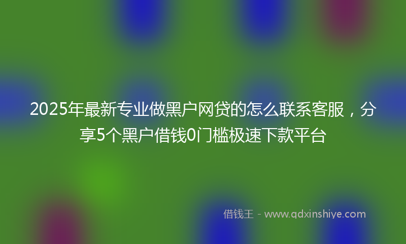 2025年最新专业做黑户网贷的怎么联系客服，分享5个黑户借钱0门槛极速下款平台