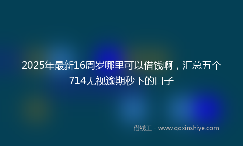 2025年最新16周岁哪里可以借钱啊，汇总五个714无视逾期秒下的口子