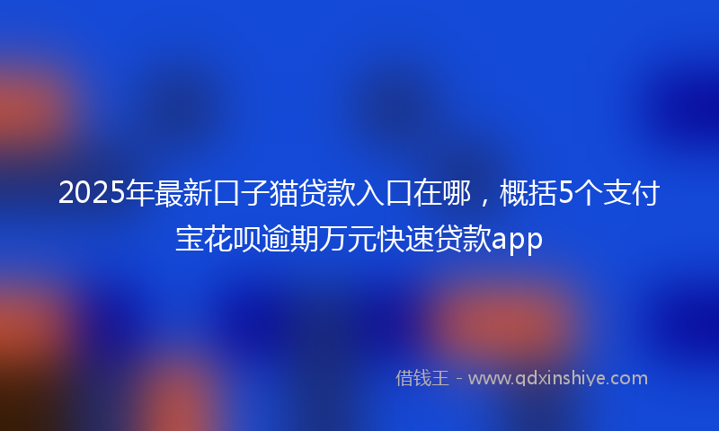 2025年最新口子猫贷款入口在哪，概括5个支付宝花呗逾期万元快速贷款app