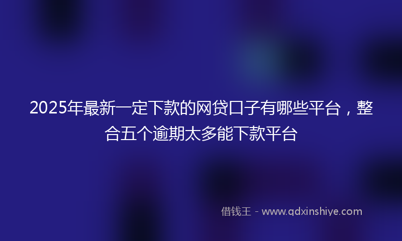 2025年最新一定下款的网贷口子有哪些平台，整合五个逾期太多能下款平台