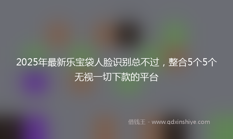 2025年最新乐宝袋人脸识别总不过，整合5个5个无视一切下款的平台