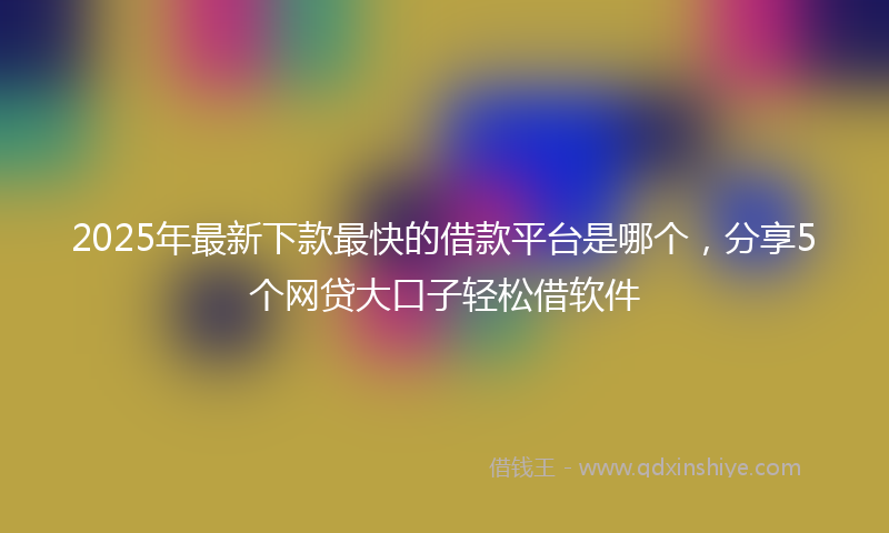 2025年最新下款最快的借款平台是哪个，分享5个网贷大口子轻松借软件