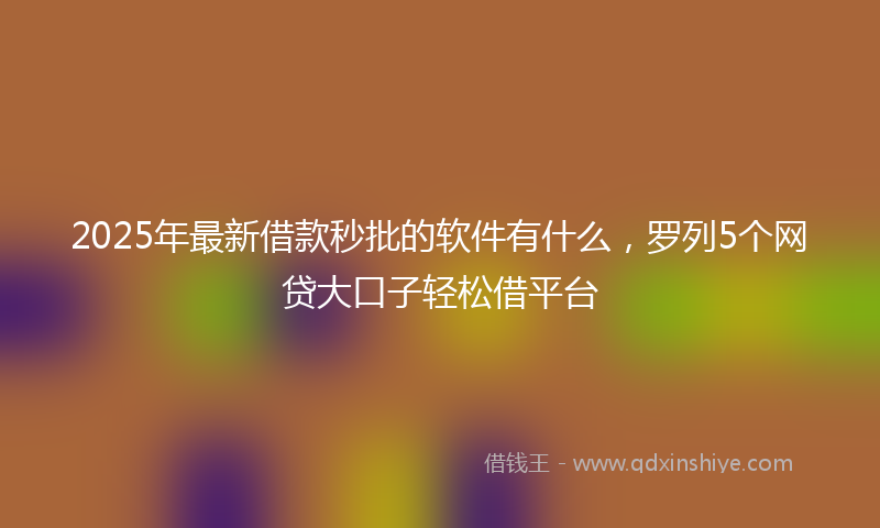 2025年最新借款秒批的软件有什么，罗列5个网贷大口子轻松借平台