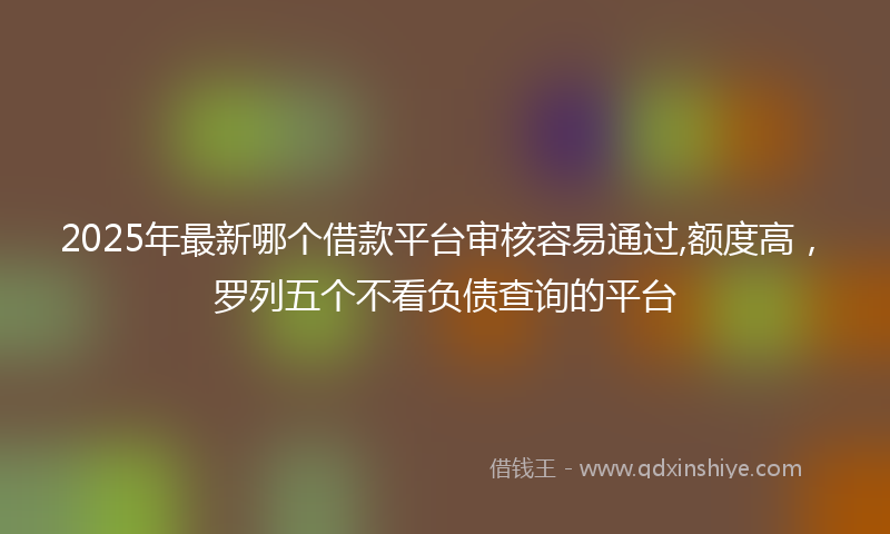 2025年最新哪个借款平台审核容易通过,额度高，罗列五个不看负债查询的平台