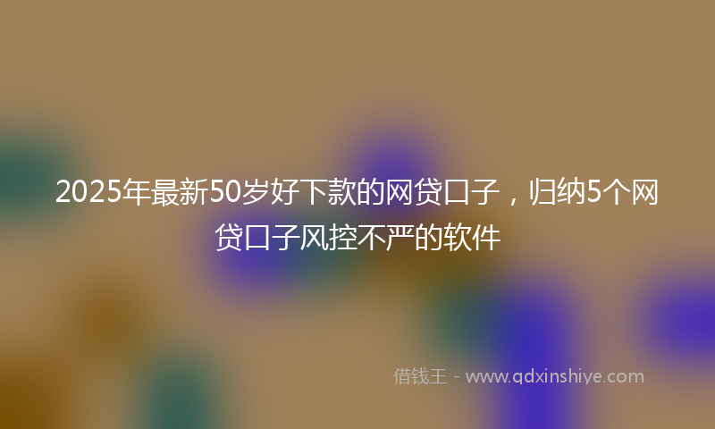 2025年最新50岁好下款的网贷口子，归纳5个网贷口子风控不严的软件