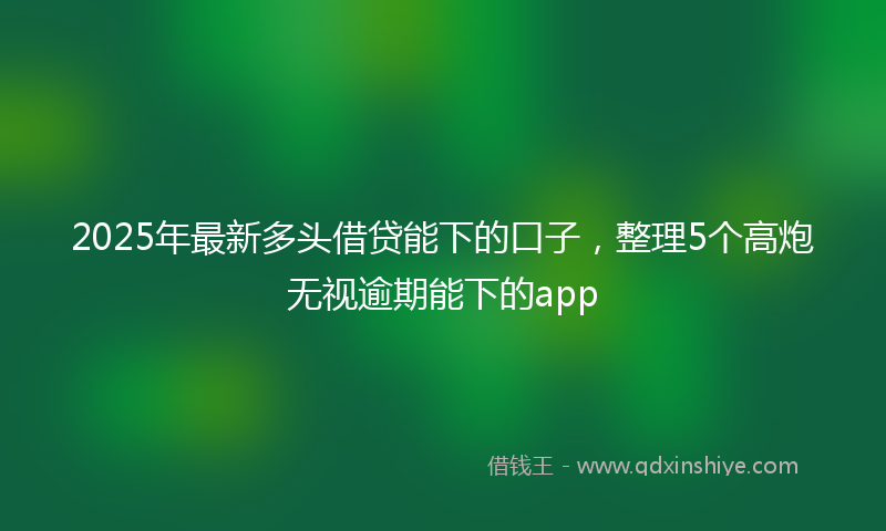 2025年最新多头借贷能下的口子，整理5个高炮无视逾期能下的app
