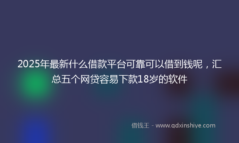 2025年最新什么借款平台可靠可以借到钱呢，汇总五个网贷容易下款18岁的软件