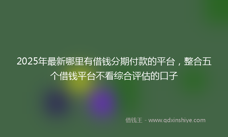 2025年最新哪里有借钱分期付款的平台，整合五个借钱平台不看综合评估的口子
