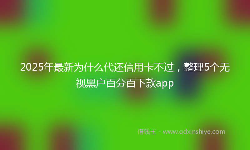 2025年最新为什么代还信用卡不过，整理5个无视黑户百分百下款app