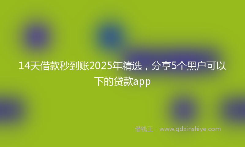 14天借款秒到账2025年精选，分享5个黑户可以下的贷款app