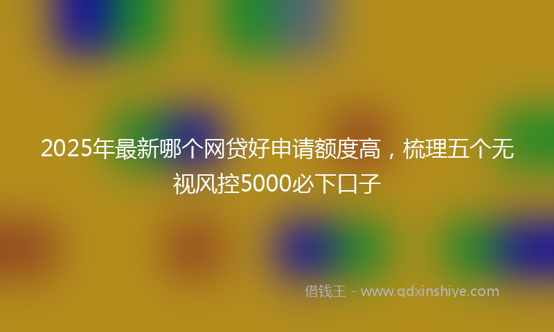 2025年最新哪个网贷好申请额度高，梳理五个无视风控5000必下口子