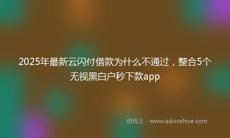 2025年最新云闪付借款为什么不通过，整合5个无视黑白户秒下款app