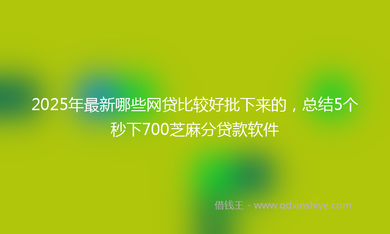 2025年最新哪些网贷比较好批下来的，总结5个秒下700芝麻分贷款软件