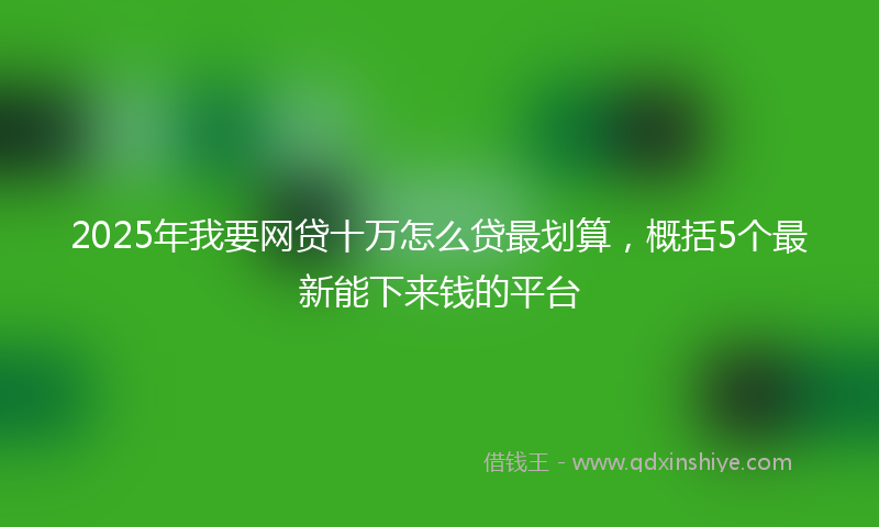 2025年我要网贷十万怎么贷最划算，概括5个最新能下来钱的平台