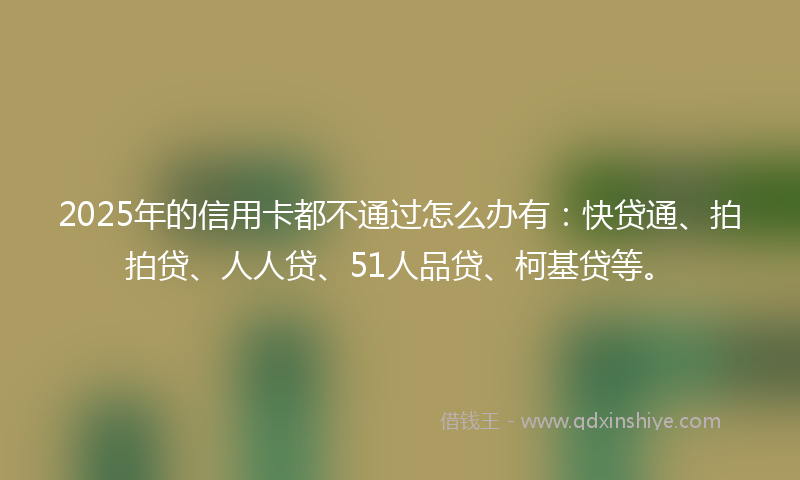 2025年的信用卡都不通过怎么办有：快贷通、拍拍贷、人人贷、51人品贷、柯基贷等。