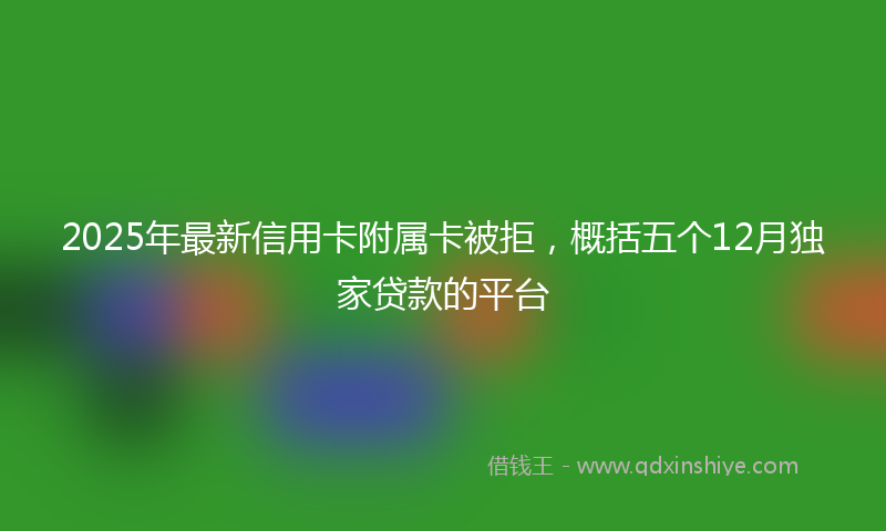 2025年最新信用卡附属卡被拒，概括五个12月独家贷款的平台