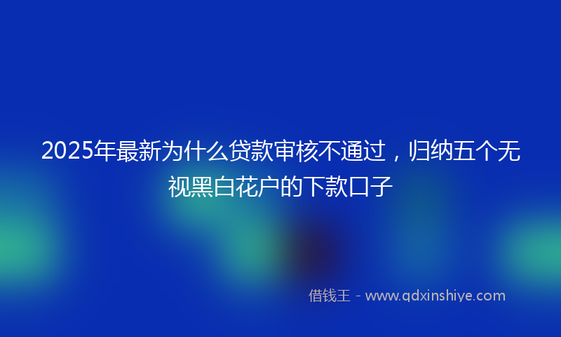 2025年最新为什么贷款审核不通过，归纳五个无视黑白花户的下款口子