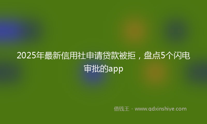 2025年最新信用社申请贷款被拒，盘点5个闪电审批的app