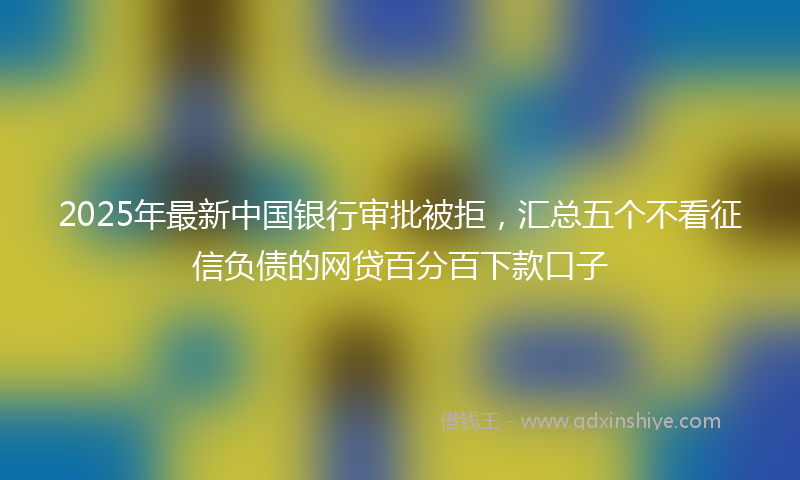 2025年最新中国银行审批被拒，汇总五个不看征信负债的网贷百分百下款口子