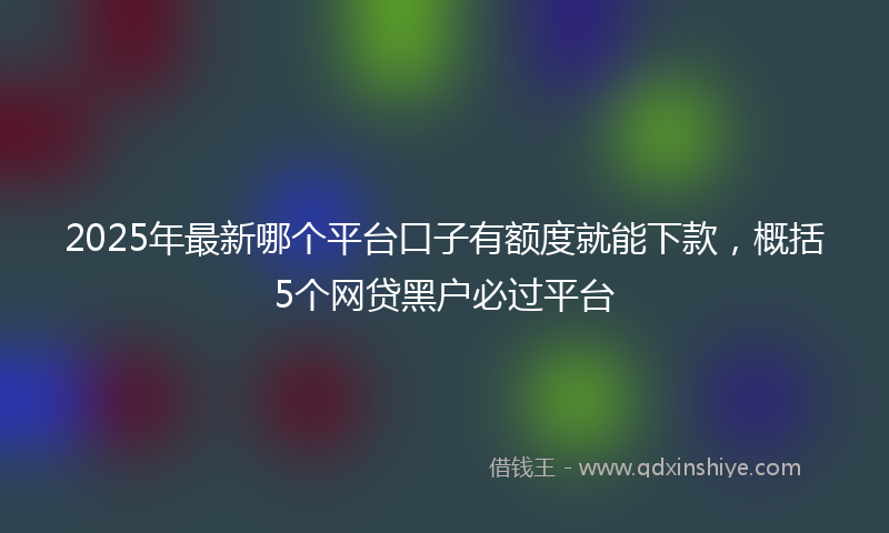 2025年最新哪个平台口子有额度就能下款，概括5个网贷黑户必过平台