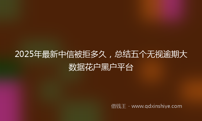 2025年最新中信被拒多久，总结五个无视逾期大数据花户黑户平台