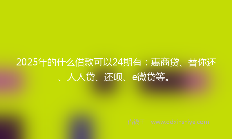 2025年的什么借款可以24期有：惠商贷、替你还、人人贷、还呗、e微贷等。