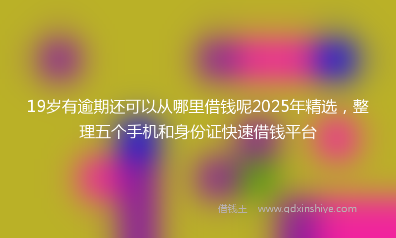 19岁有逾期还可以从哪里借钱呢2025年精选，整理五个手机和身份证快速借钱平台