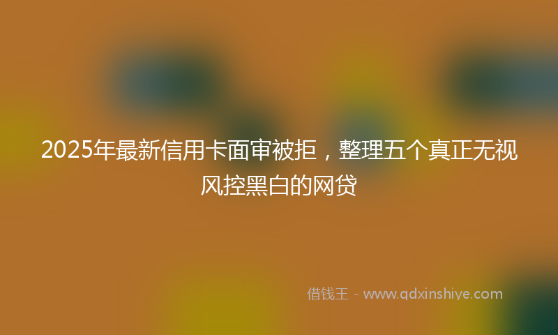 2025年最新信用卡面审被拒，整理五个真正无视风控黑白的网贷