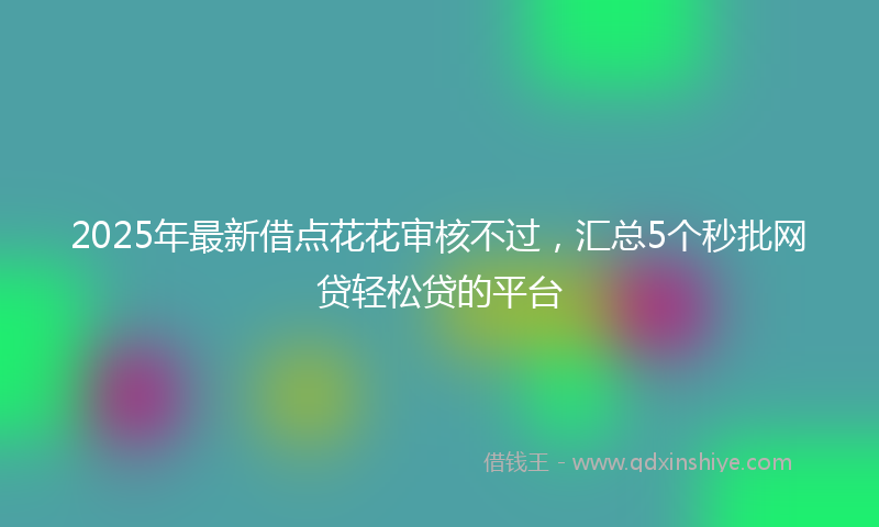2025年最新借点花花审核不过，汇总5个秒批网贷轻松贷的平台