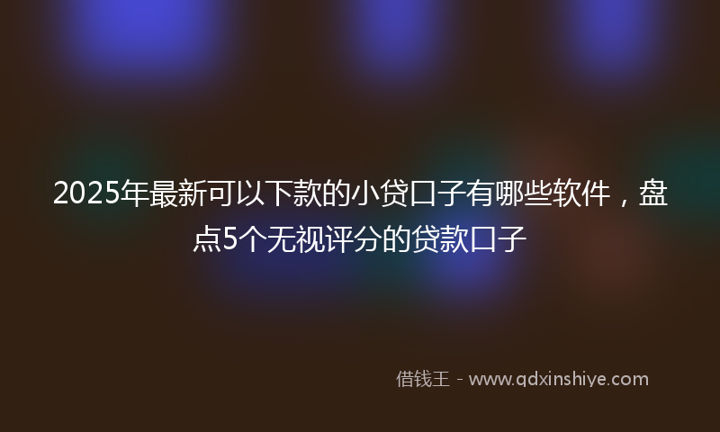 2025年最新可以下款的小贷口子有哪些软件，盘点5个无视评分的贷款口子