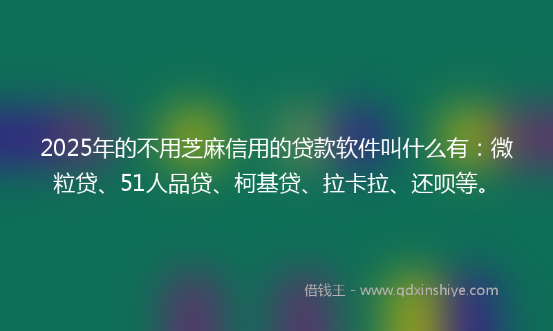 2025年的不用芝麻信用的贷款软件叫什么有：微粒贷、51人品贷、柯基贷、拉卡拉、还呗等。