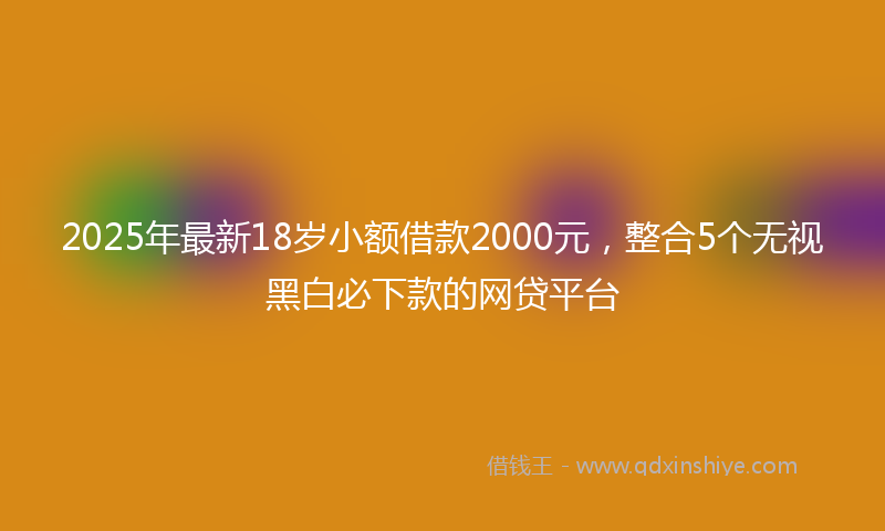 2025年最新18岁小额借款2000元，整合5个无视黑白必下款的网贷平台