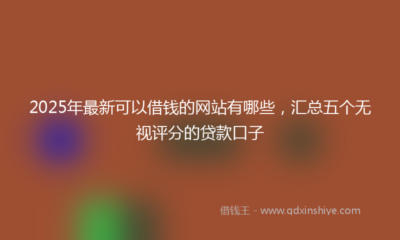 2025年最新可以借钱的网站有哪些，汇总五个无视评分的贷款口子