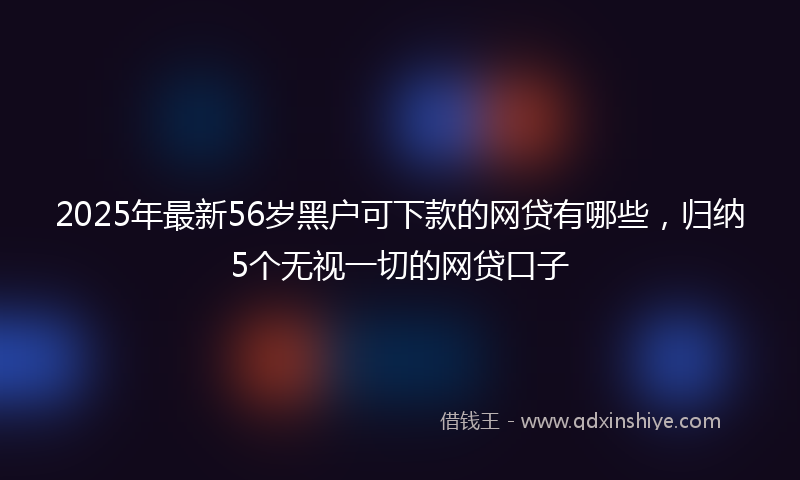 2025年最新56岁黑户可下款的网贷有哪些，归纳5个无视一切的网贷口子