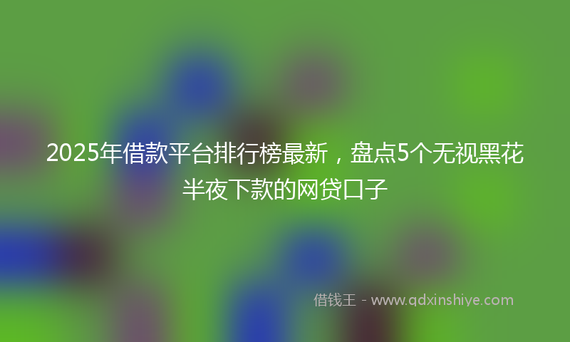 2025年借款平台排行榜最新，盘点5个无视黑花半夜下款的网贷口子
