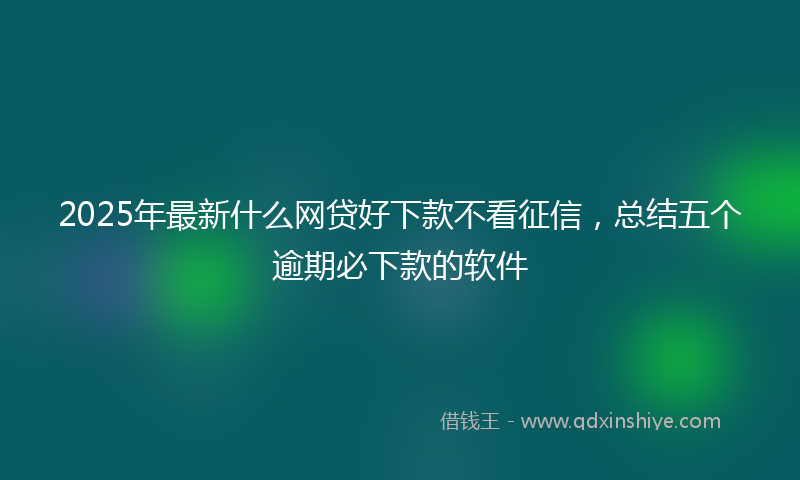 2025年最新什么网贷好下款不看征信，总结五个逾期必下款的软件