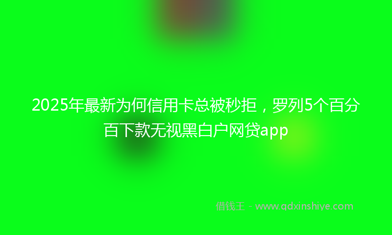 2025年最新为何信用卡总被秒拒，罗列5个百分百下款无视黑白户网贷app