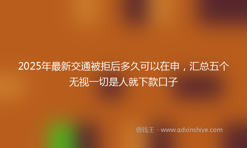 2025年最新交通被拒后多久可以在申，汇总五个无视一切是人就下款口子