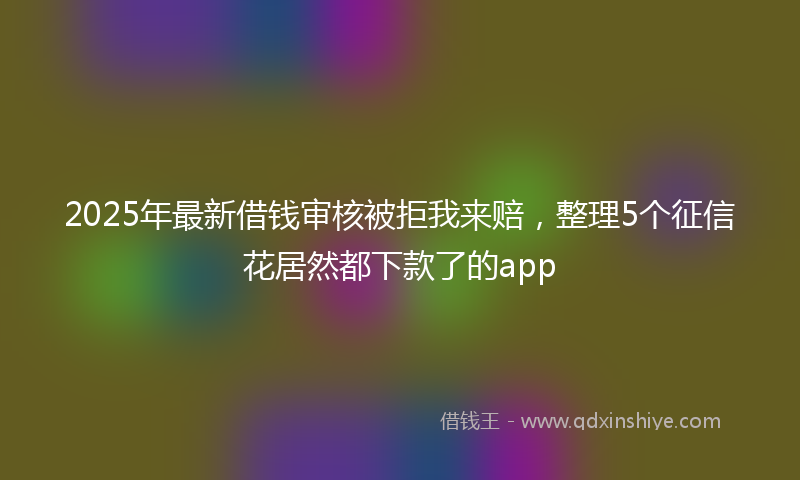 2025年最新借钱审核被拒我来赔，整理5个征信花居然都下款了的app