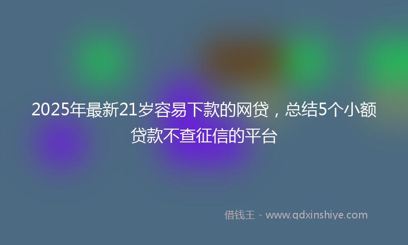 2025年最新21岁容易下款的网贷，总结5个小额贷款不查征信的平台