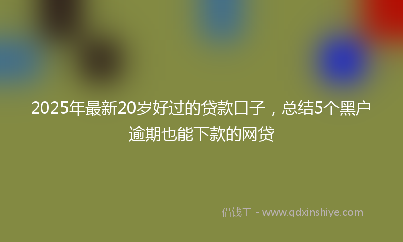 2025年最新20岁好过的贷款口子，总结5个黑户逾期也能下款的网贷