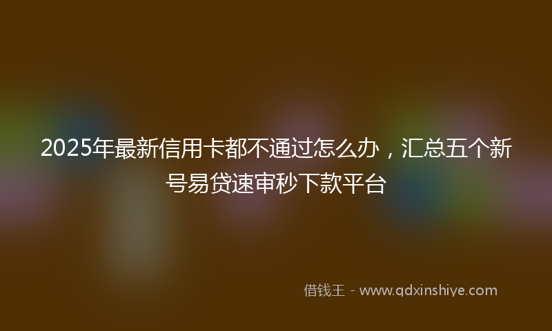 2025年最新信用卡都不通过怎么办，汇总五个新号易贷速审秒下款平台