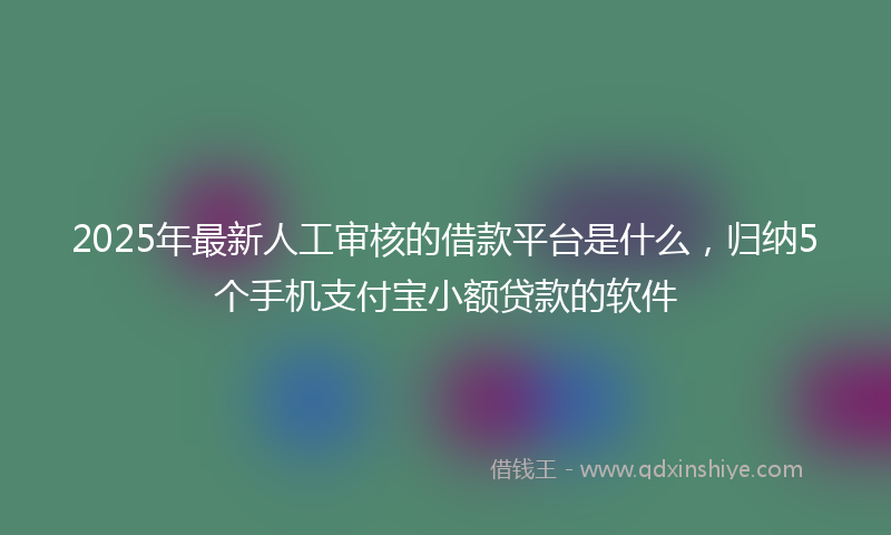 2025年最新人工审核的借款平台是什么，归纳5个手机支付宝小额贷款的软件