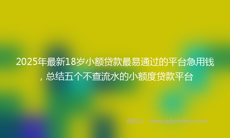 2025年最新18岁小额贷款最易通过的平台急用钱，总结五个不查流水的小额度贷款平台