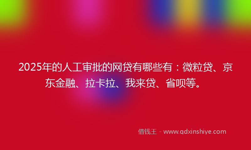 2025年的人工审批的网贷有哪些有：微粒贷、京东金融、拉卡拉、我来贷、省呗等。