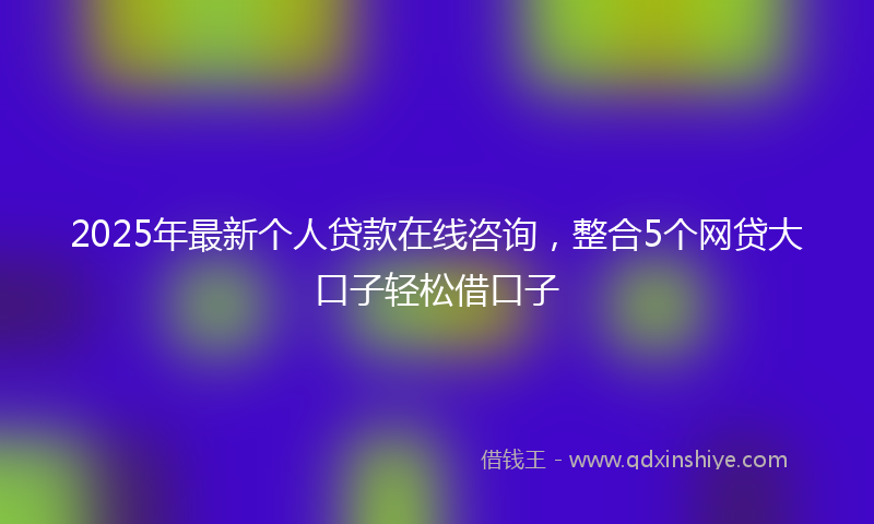 2025年最新个人贷款在线咨询，整合5个网贷大口子轻松借口子