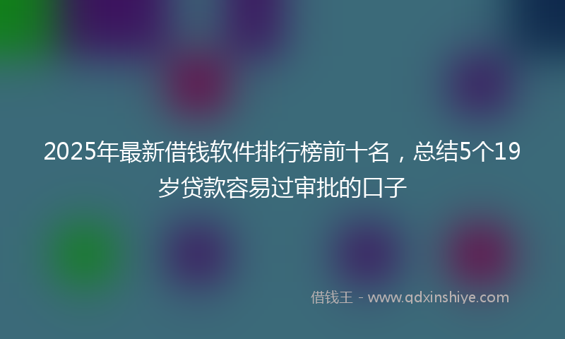 2025年最新借钱软件排行榜前十名，总结5个19岁贷款容易过审批的口子